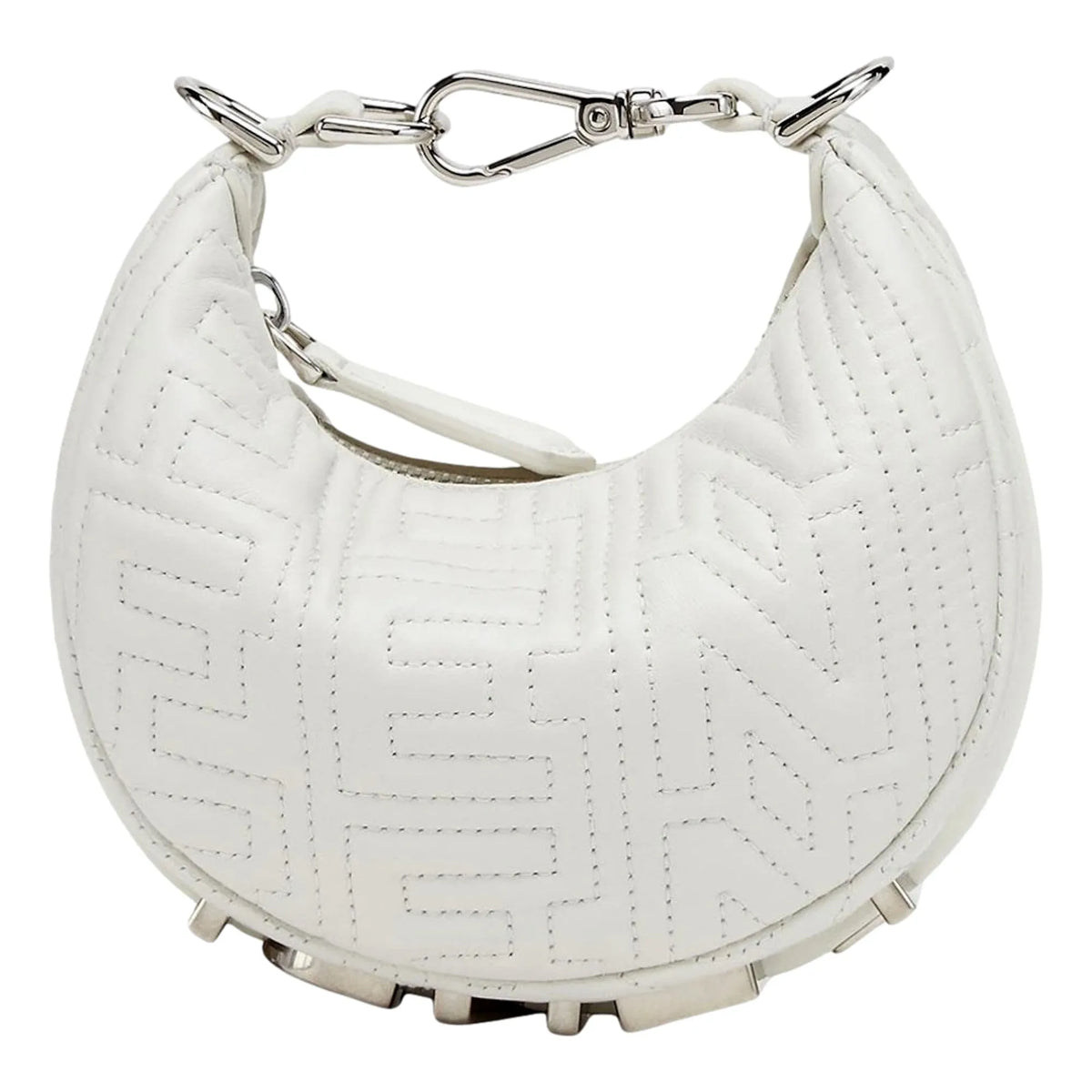 Fendi x Marc Jacobs Fendigraphy Blanco Hobo Leather Nano Bag