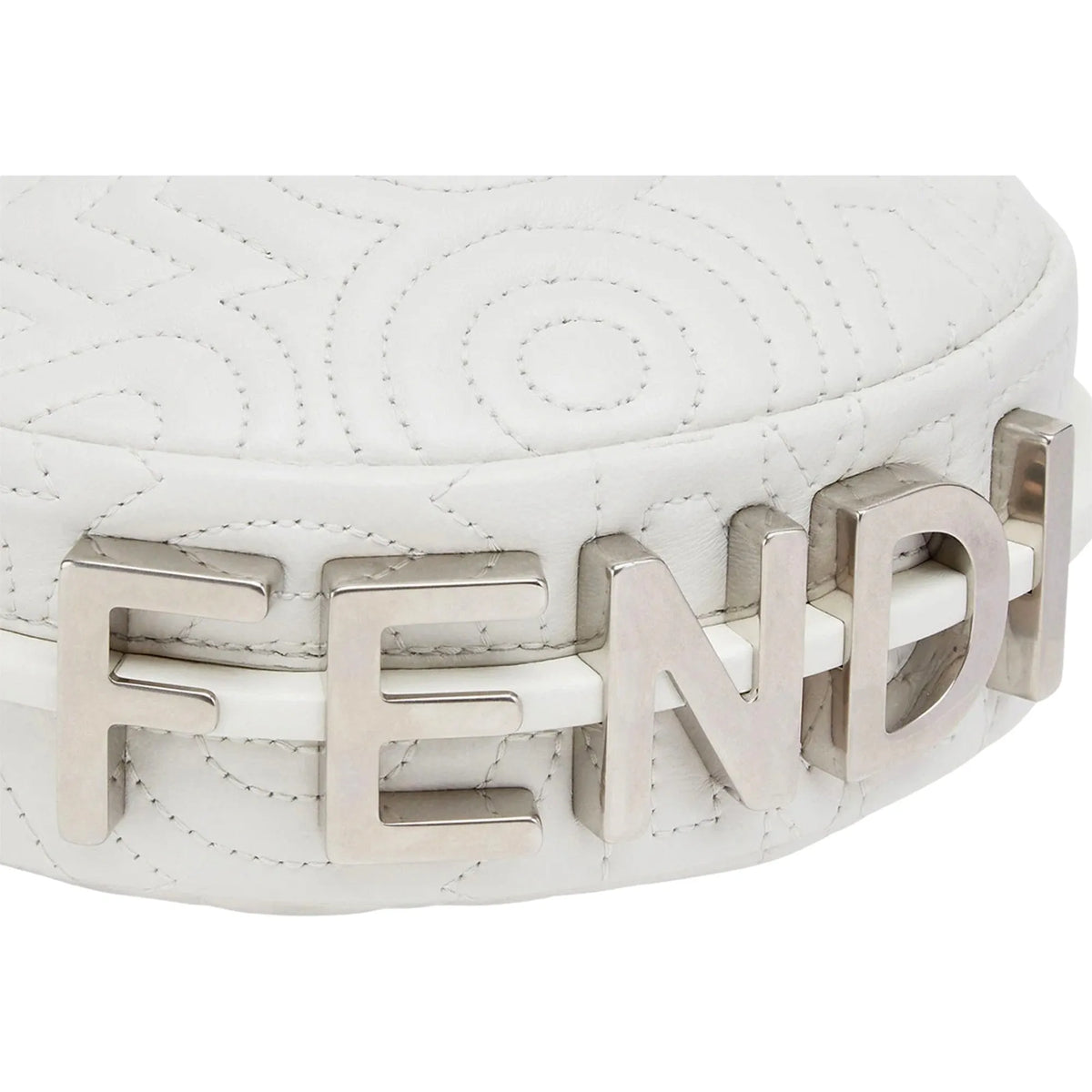 Fendi x Marc Jacobs Fendigraphy Blanco Hobo Leather Nano Bag