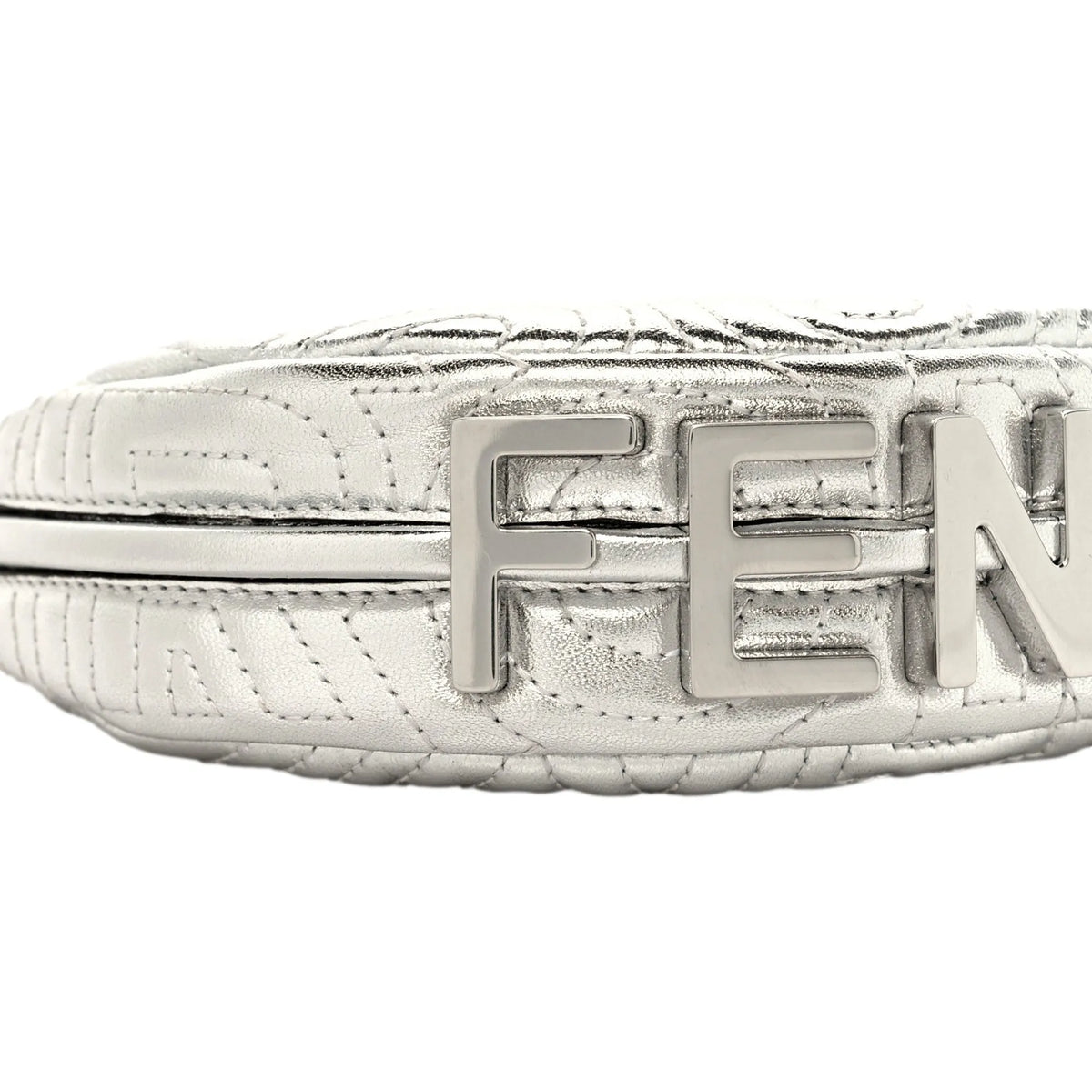 Fendi x Marc Jacobs Fendigraphy Silver Mini Hobo Leather Bag