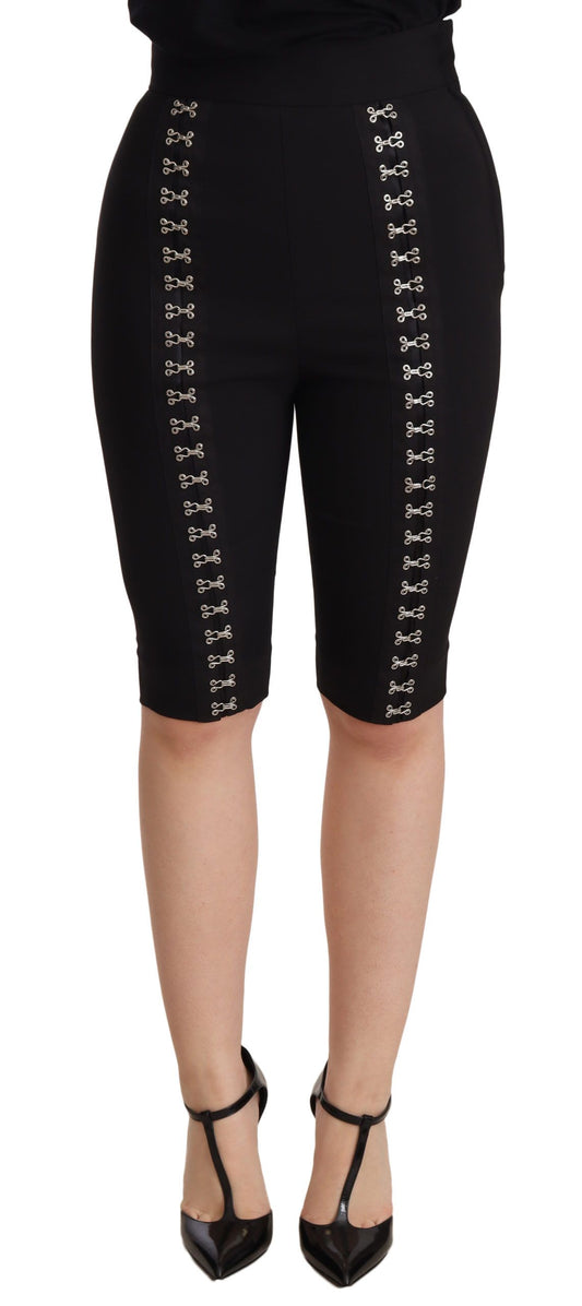 Dolce & Gabbana Elegant High Waist Black Wool Shorts