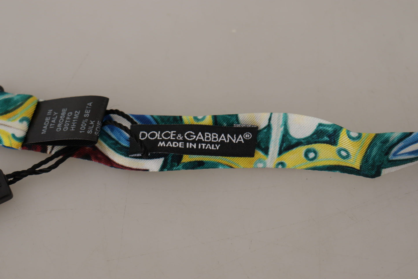Dolce & Gabbana Elegant Silk Majolica Print Bow Tie