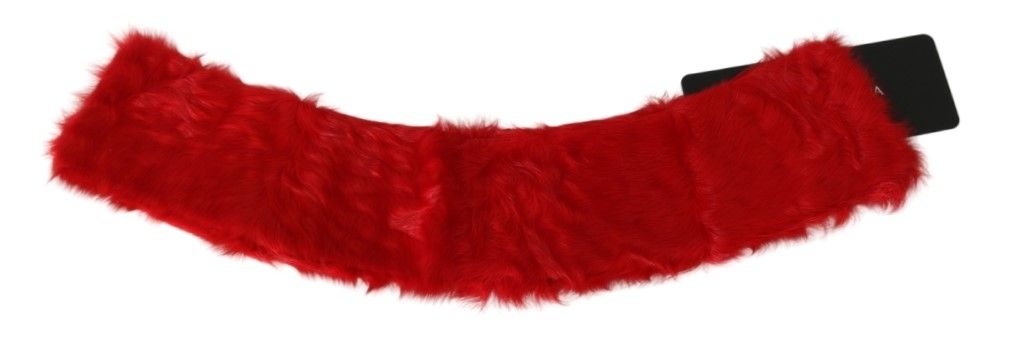 Dolce & Gabbana Elegant Red Lambskin Scarf