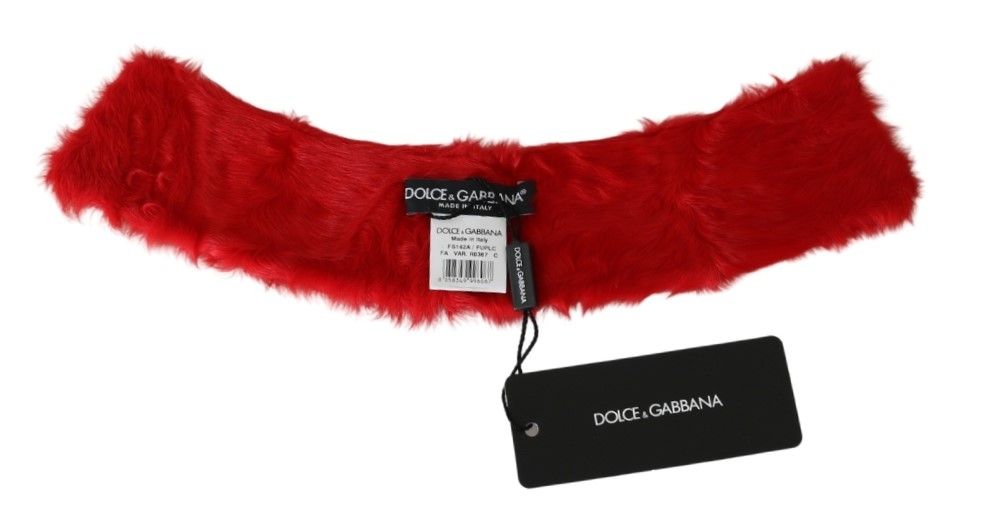 Dolce & Gabbana Elegant Red Lambskin Scarf