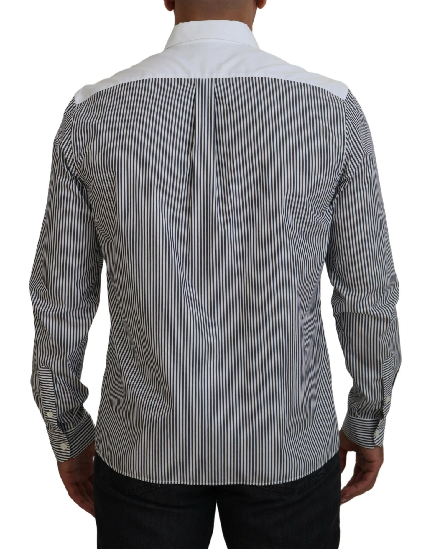 Dolce & Gabbana Classic Black and White Striped Button-Down Shirt