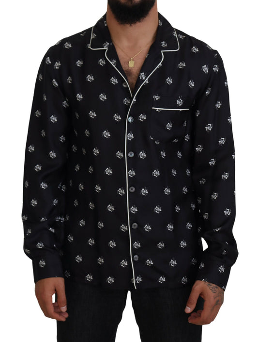 Dolce & Gabbana Exclusive Silk Pajama Top with Classic Print