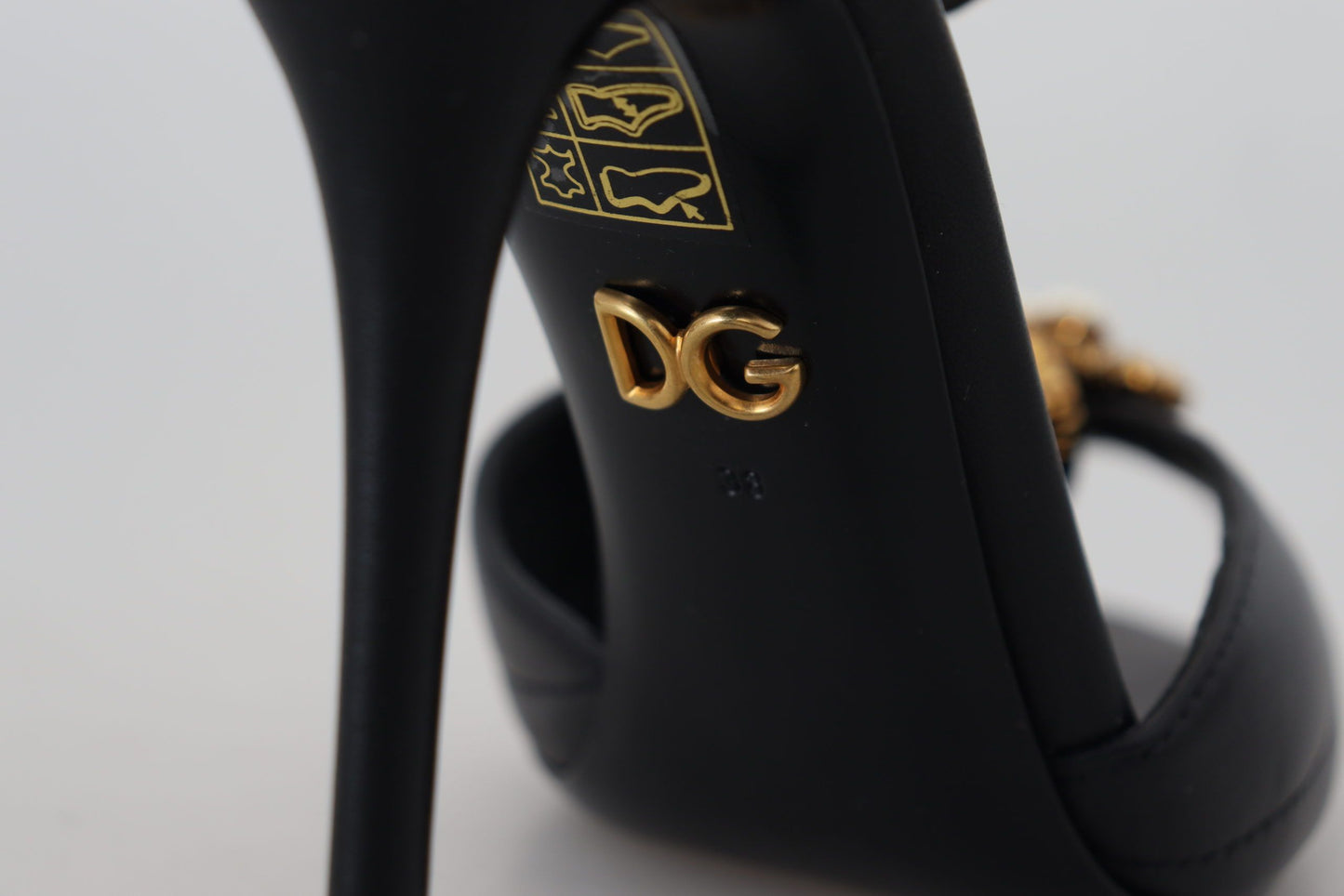 Dolce & Gabbana Elegant Gold-Embellished Leather Sandals