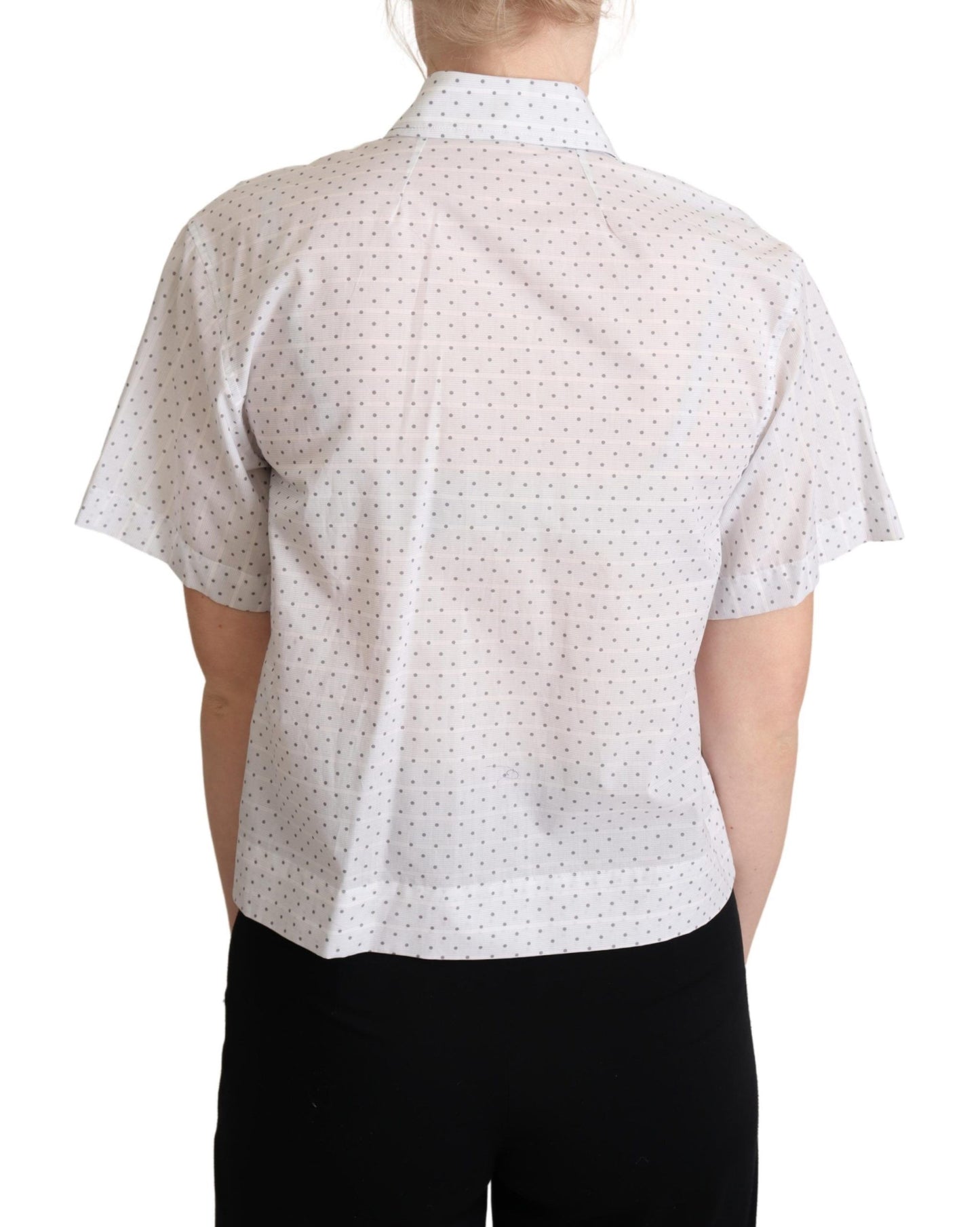 Dolce & Gabbana Elegant Polka Dot Cotton Polo Top