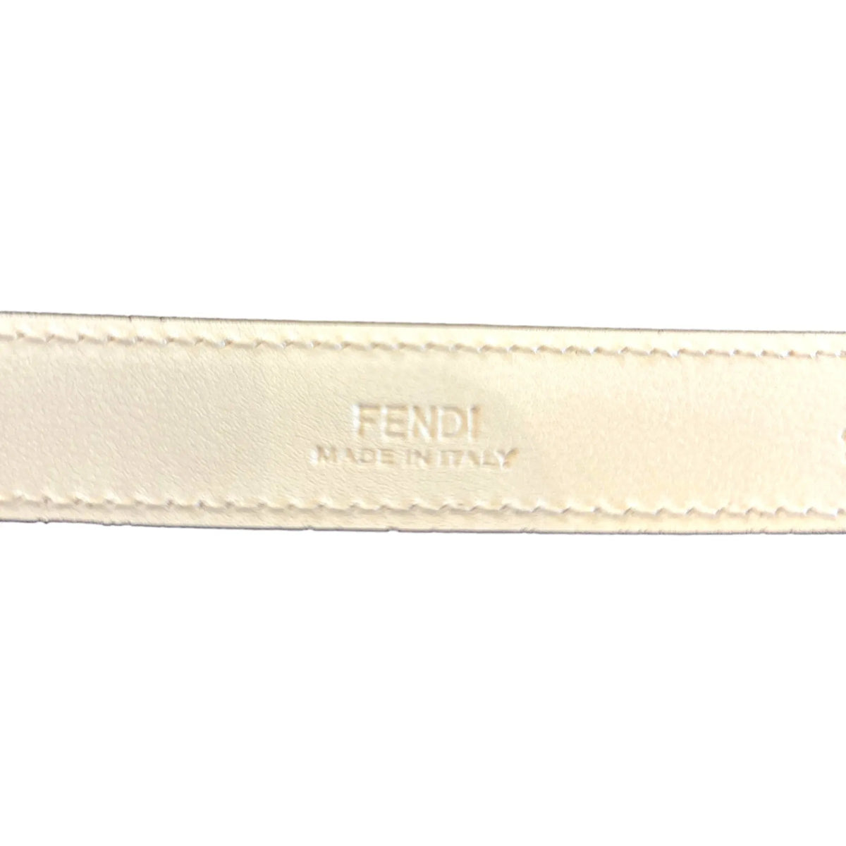 Fendi FF Studded Skinny Ivory Latte Belt Size 85