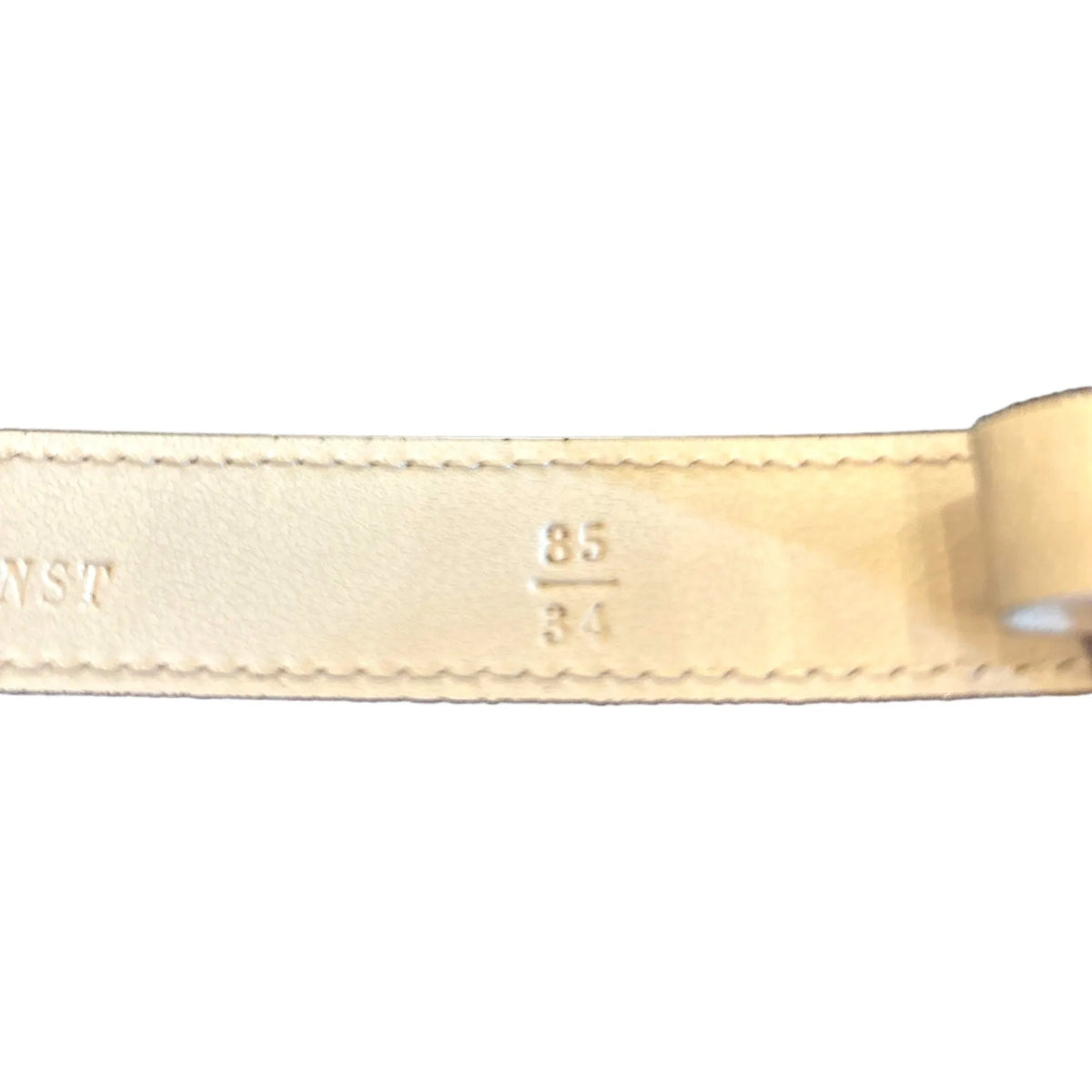 Fendi FF Studded Skinny Ivory Latte Belt Size 85