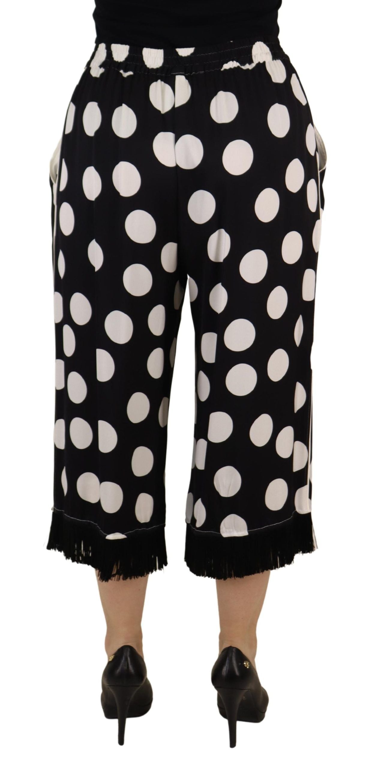Dolce & Gabbana Polka Dot Silk Mid Waist Pants
