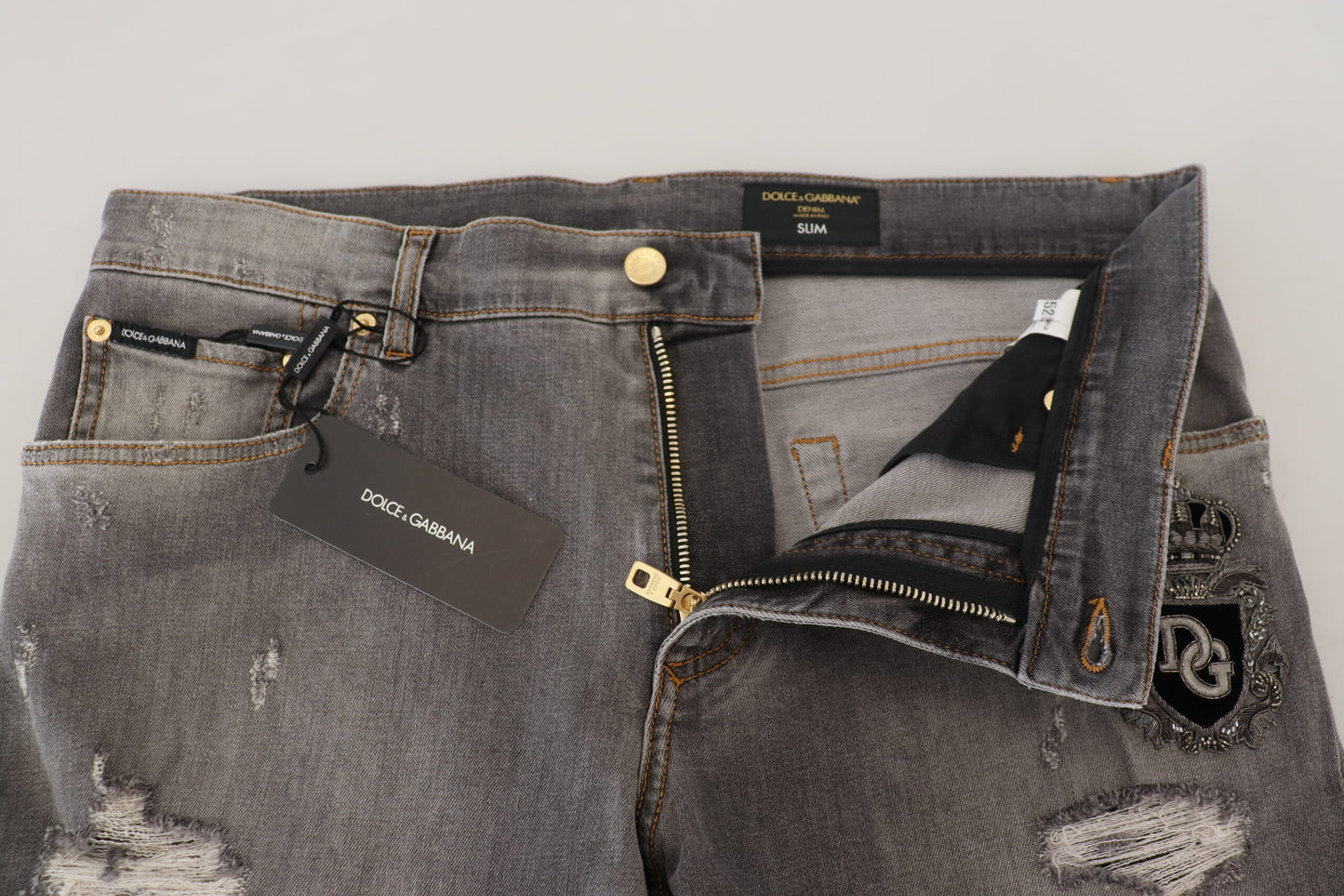 Dolce & Gabbana Elegant Gray Slim Fit Denim Jeans