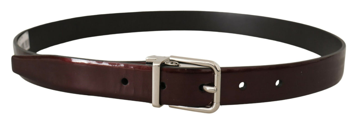 Dolce & Gabbana Elegant Dark Brown Patent Leather Belt