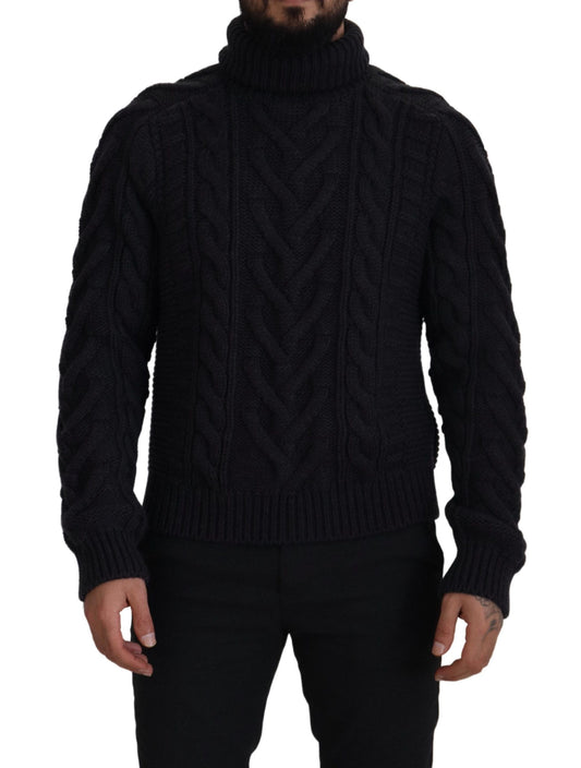 Dolce & Gabbana Elegant Black Wool-Cashmere Pullover Sweater