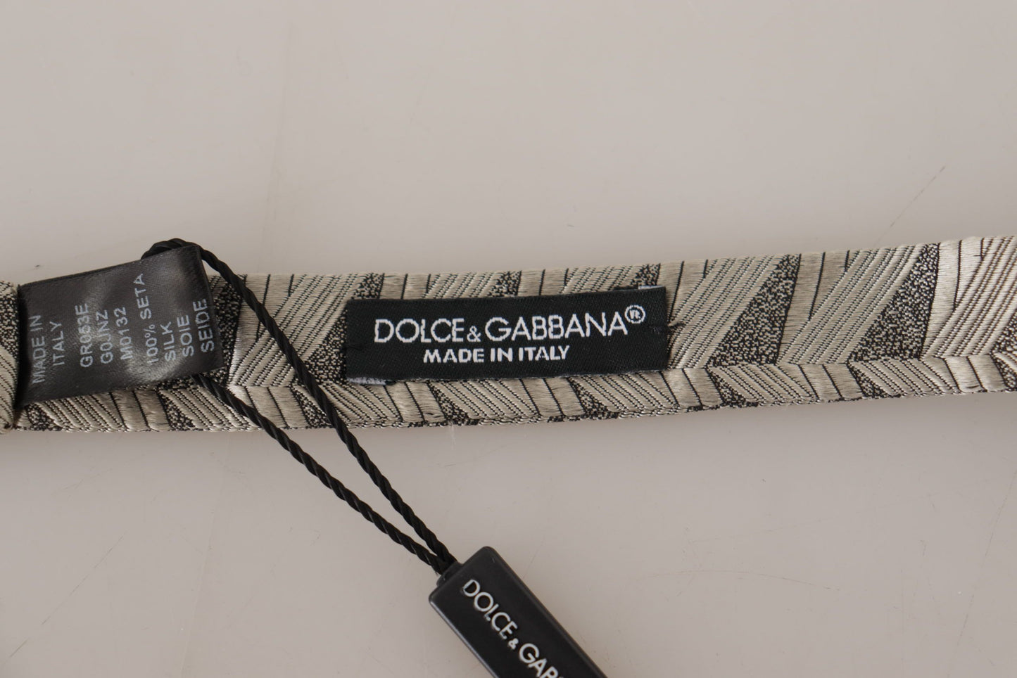 Dolce & Gabbana Elegant Silk Grey Bow Tie