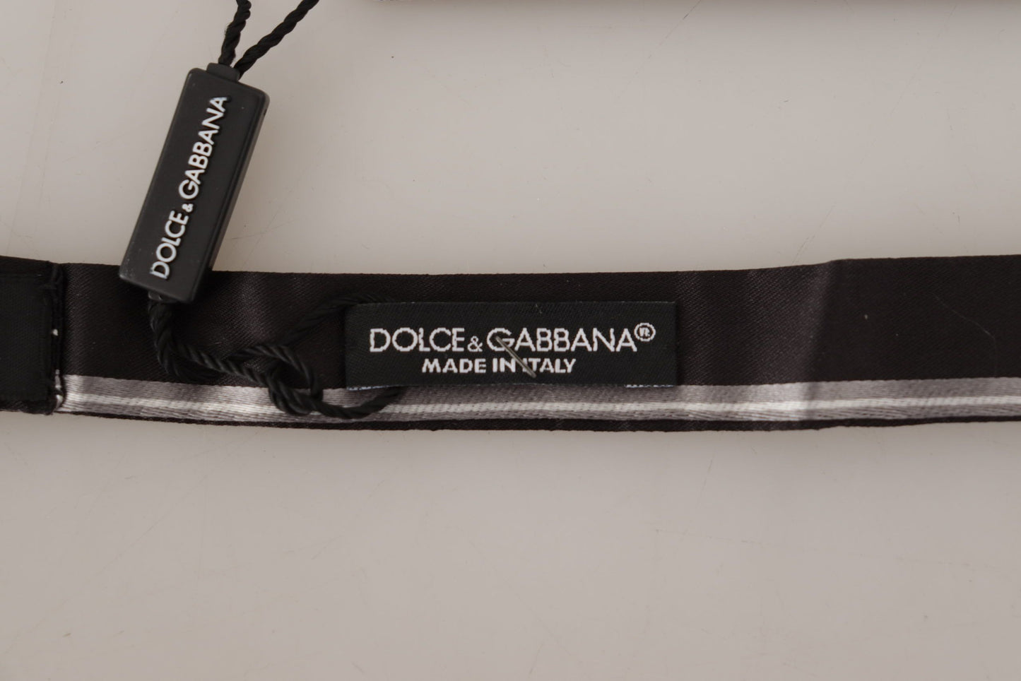 Dolce & Gabbana Elegant Silk Bow Tie in Black and Grey