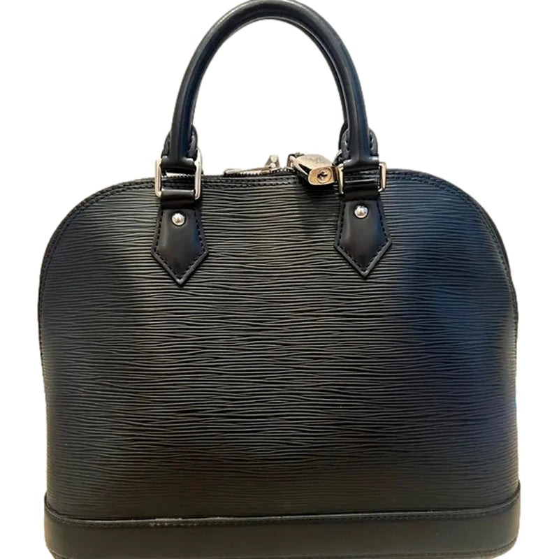 Louis Vuitton Alma Womens Handbag Black Epi Leather MM