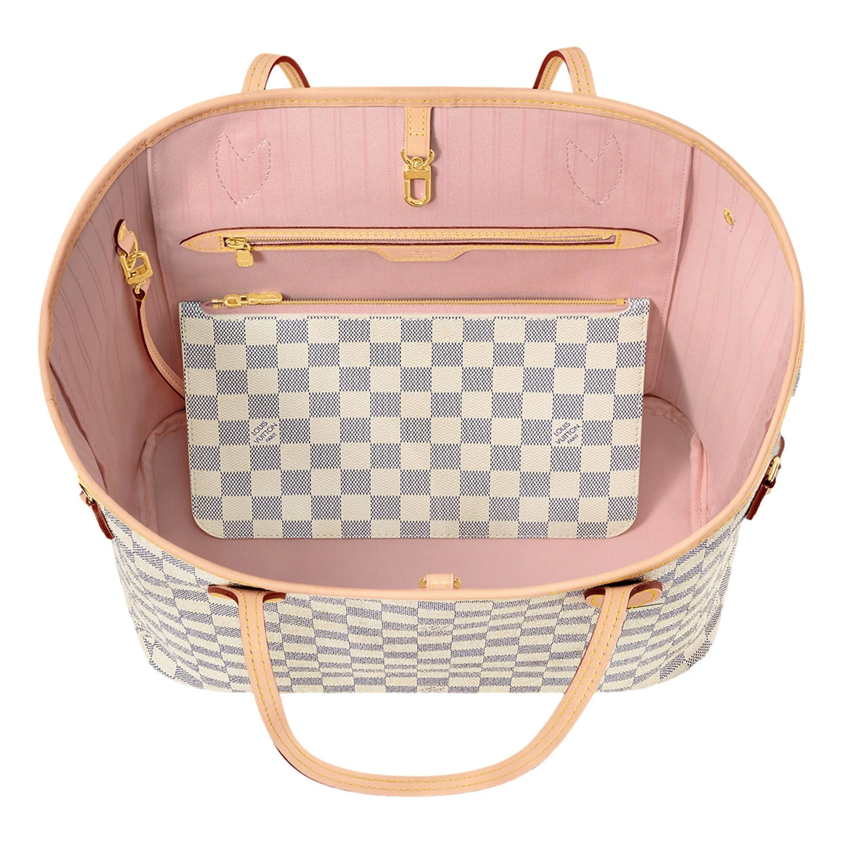 Louis Vuitton Ballerine Damier Azur White Neverfull MM Tote