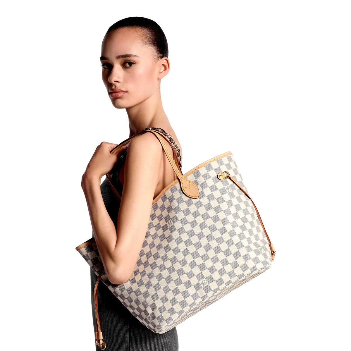 Louis Vuitton Ballerine Damier Azur White Neverfull MM Tote