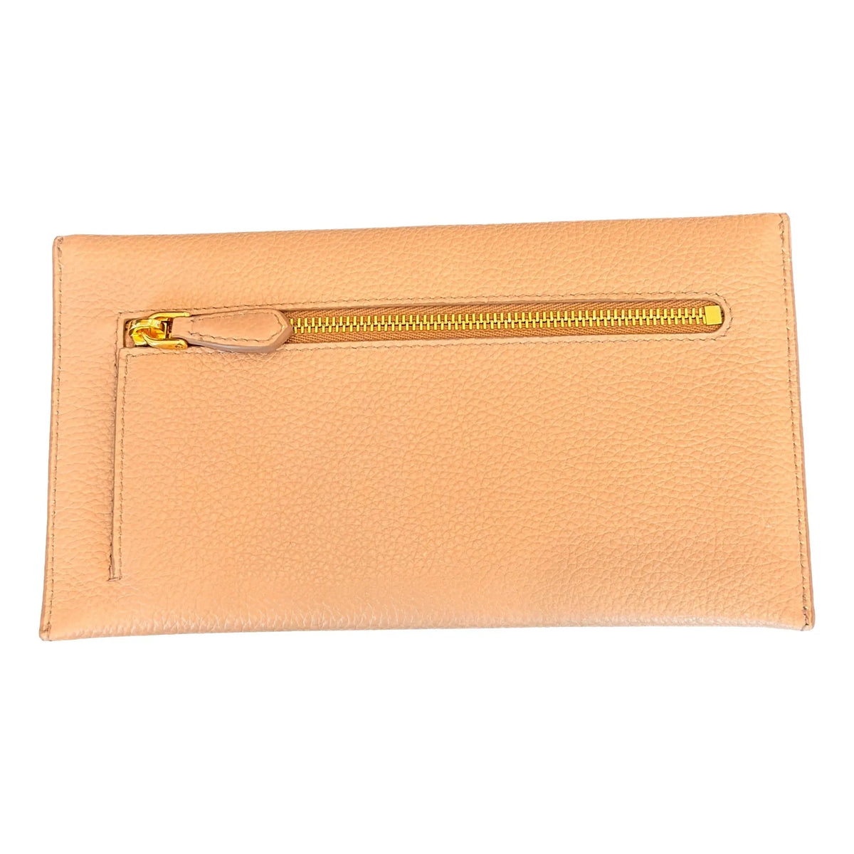 Prada Beige Vitello Grain Leather Long Envelope Wallet