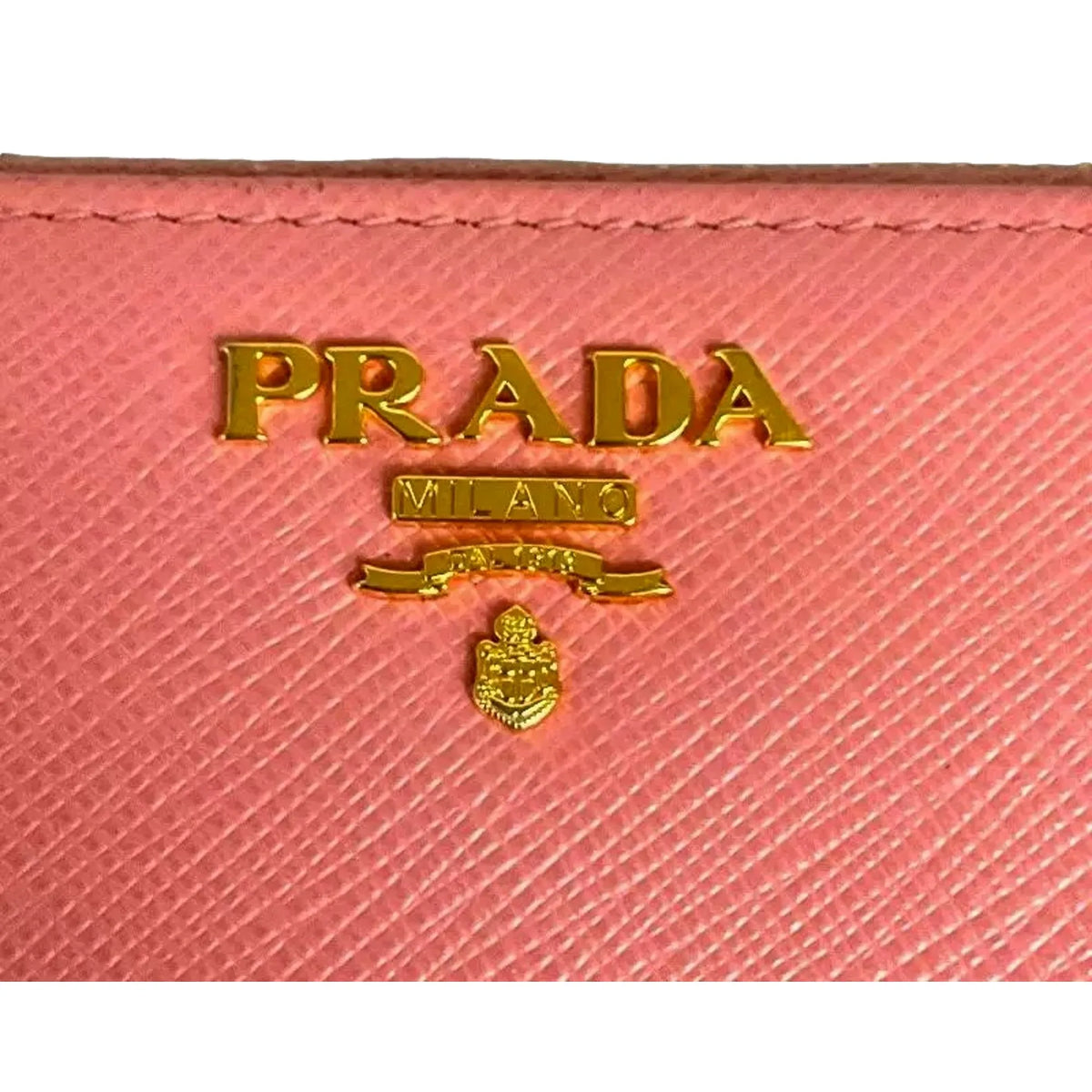 Prada Zip Around Wallet Saffiano Leather Pink Multi-Color Petalo+Pesco