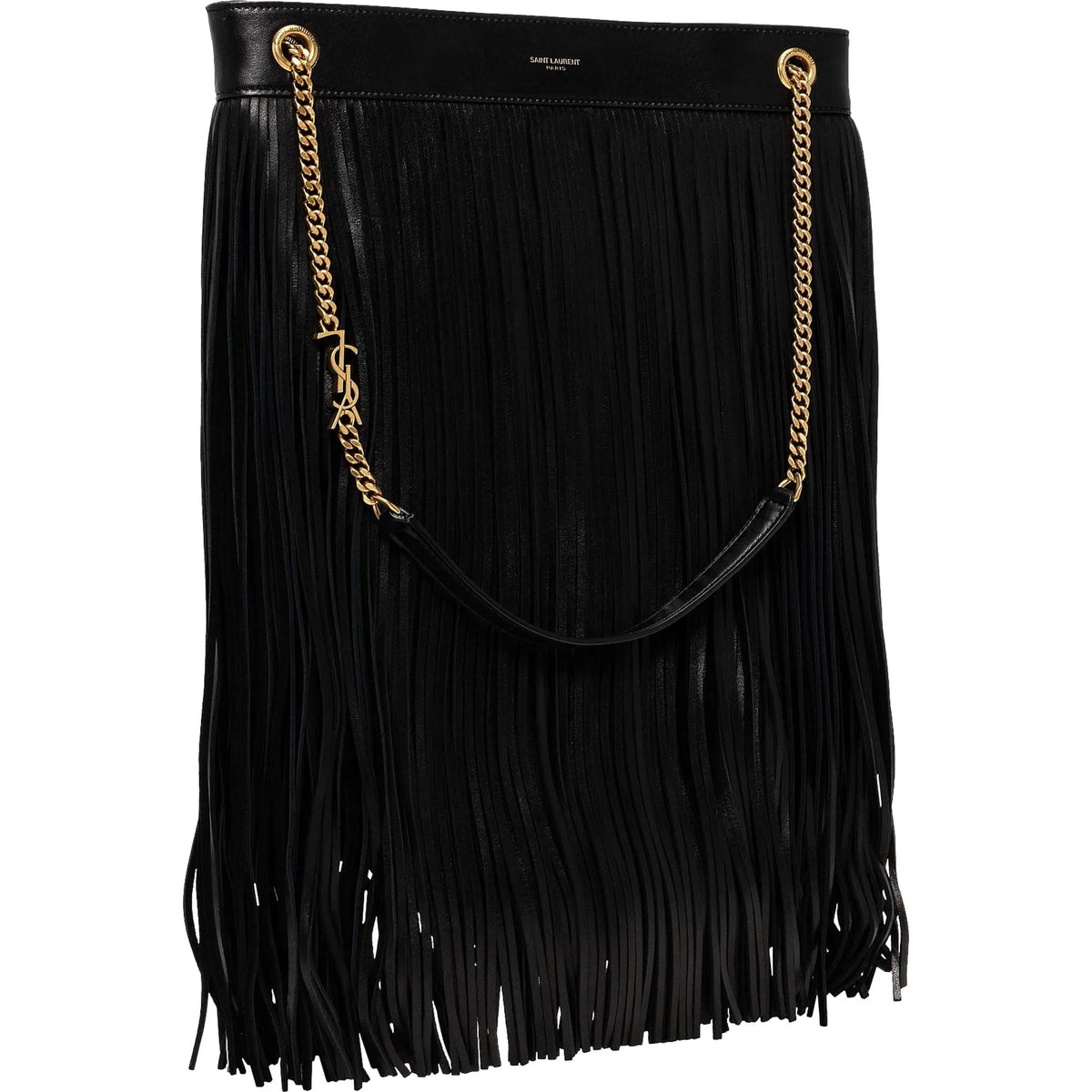 Saint Laurent Grace Black Tassel Leather Hobo Shoulder Bag