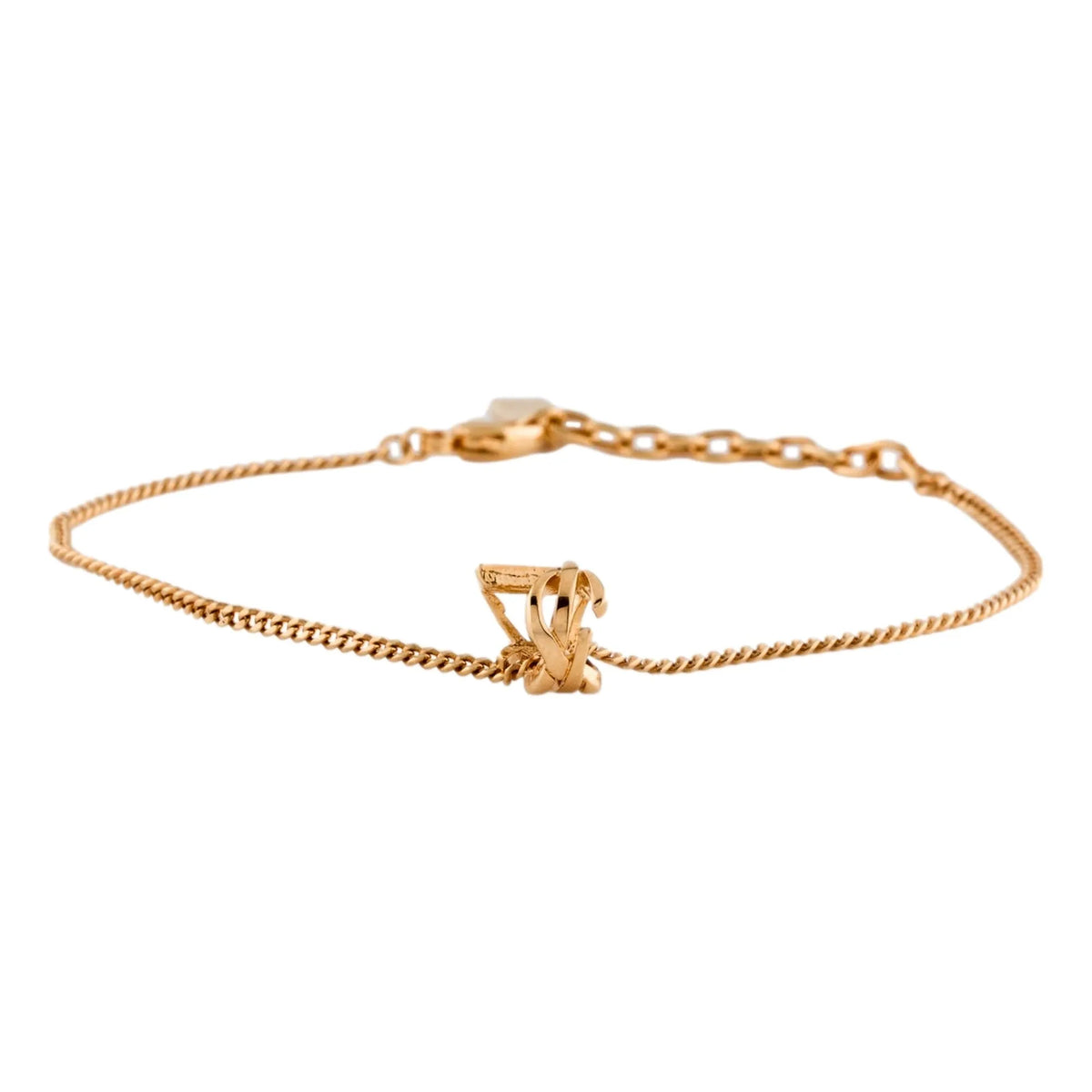 Saint Laurent Monogram Twist Gold Metal Chain Bracelet