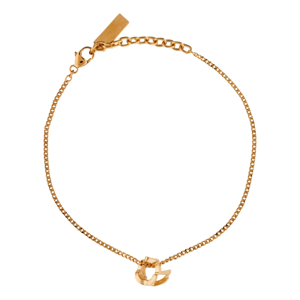 Saint Laurent Monogram Twist Gold Metal Chain Bracelet