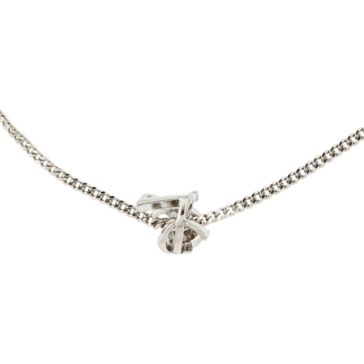 Saint Laurent Monogram Twist Silver Metal Chain Bracelet