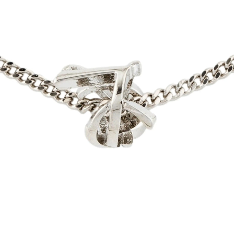 Saint Laurent Monogram Twist Silver Metal Chain Bracelet