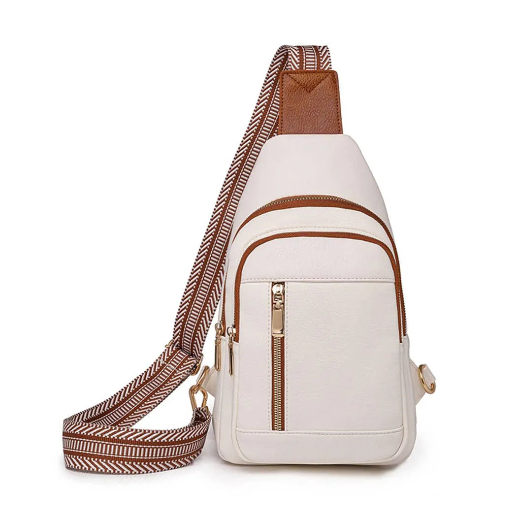 Fashionable Retro PU Crossbody Bag: White / Medium, Handbags, Cross Body Bags, Clayton's Online Store LLC