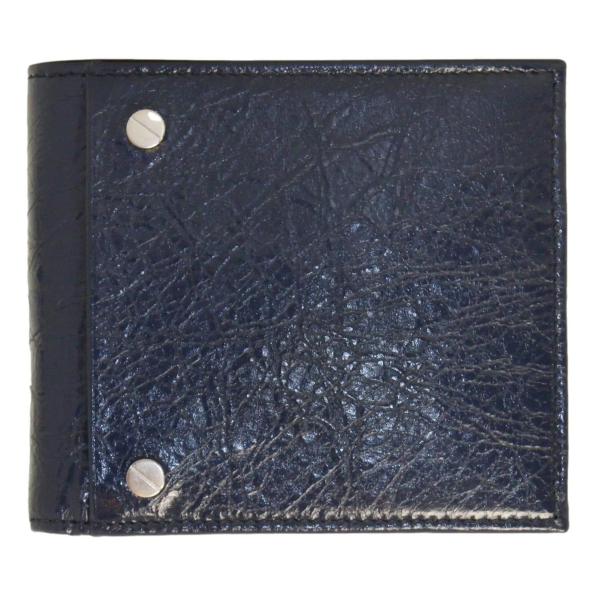 Balenciaga Cash Square Blue Arena Leather Bifold Wallet