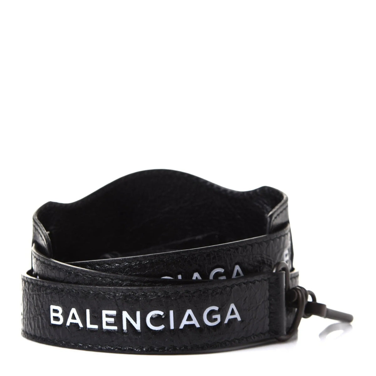 Balenciaga Classic City Black Arena Leather Logo Strap Satchel