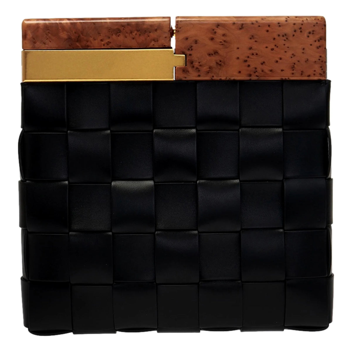 Bottega Veneta 'BV SNAP' Mogano Black Clutch