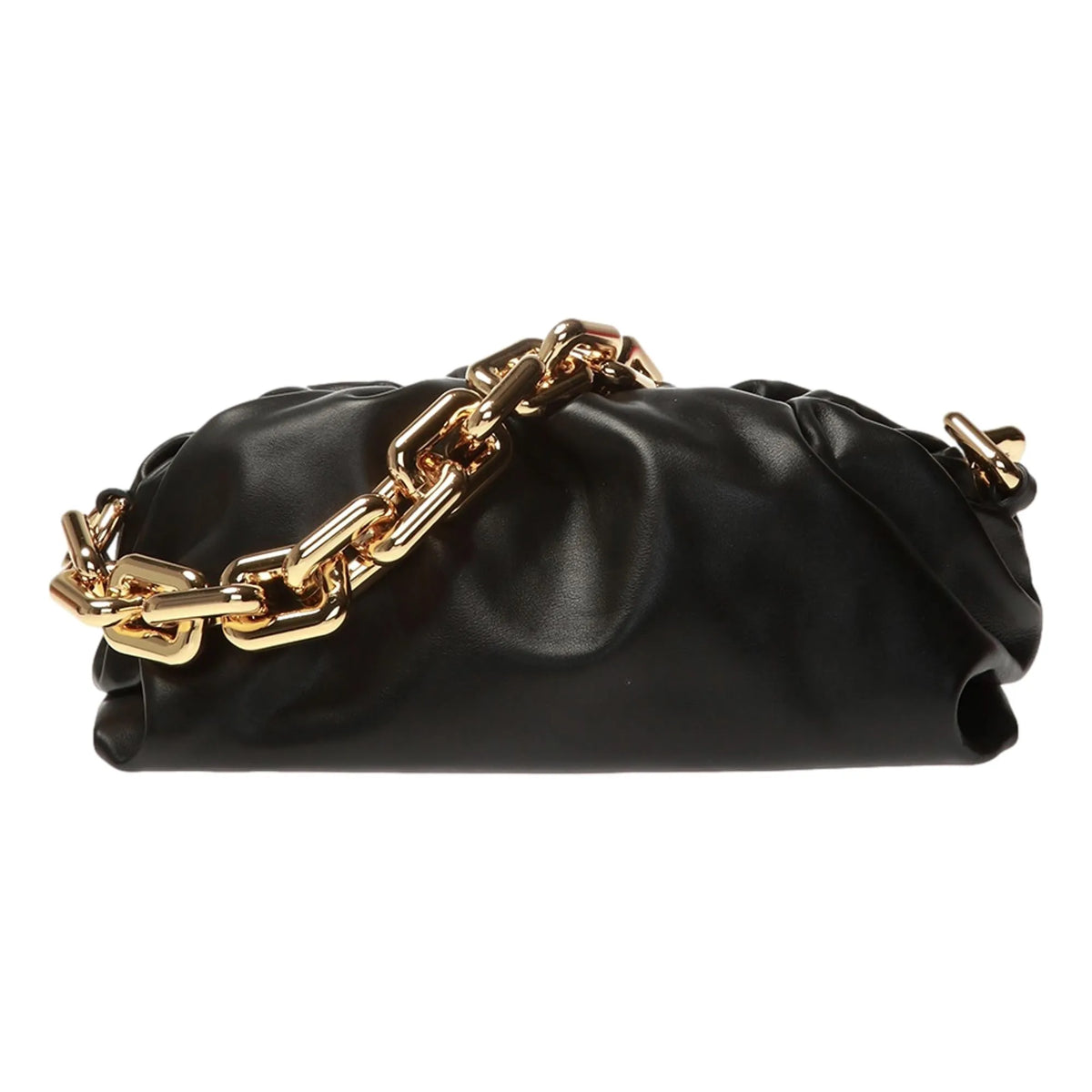 Bottega Veneta The Chain Pouch Black Calfskin Leather Shoulder Bag