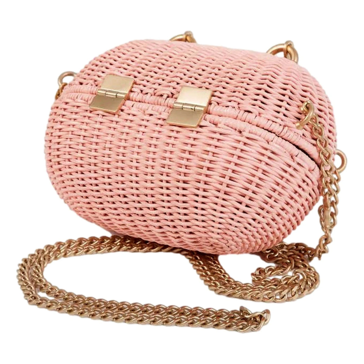 Chanel Pink Oval Wicker Heart CC Charm Closure 2 - Way Handle Crossbody Bag - Handbags - Clayton's Online Store