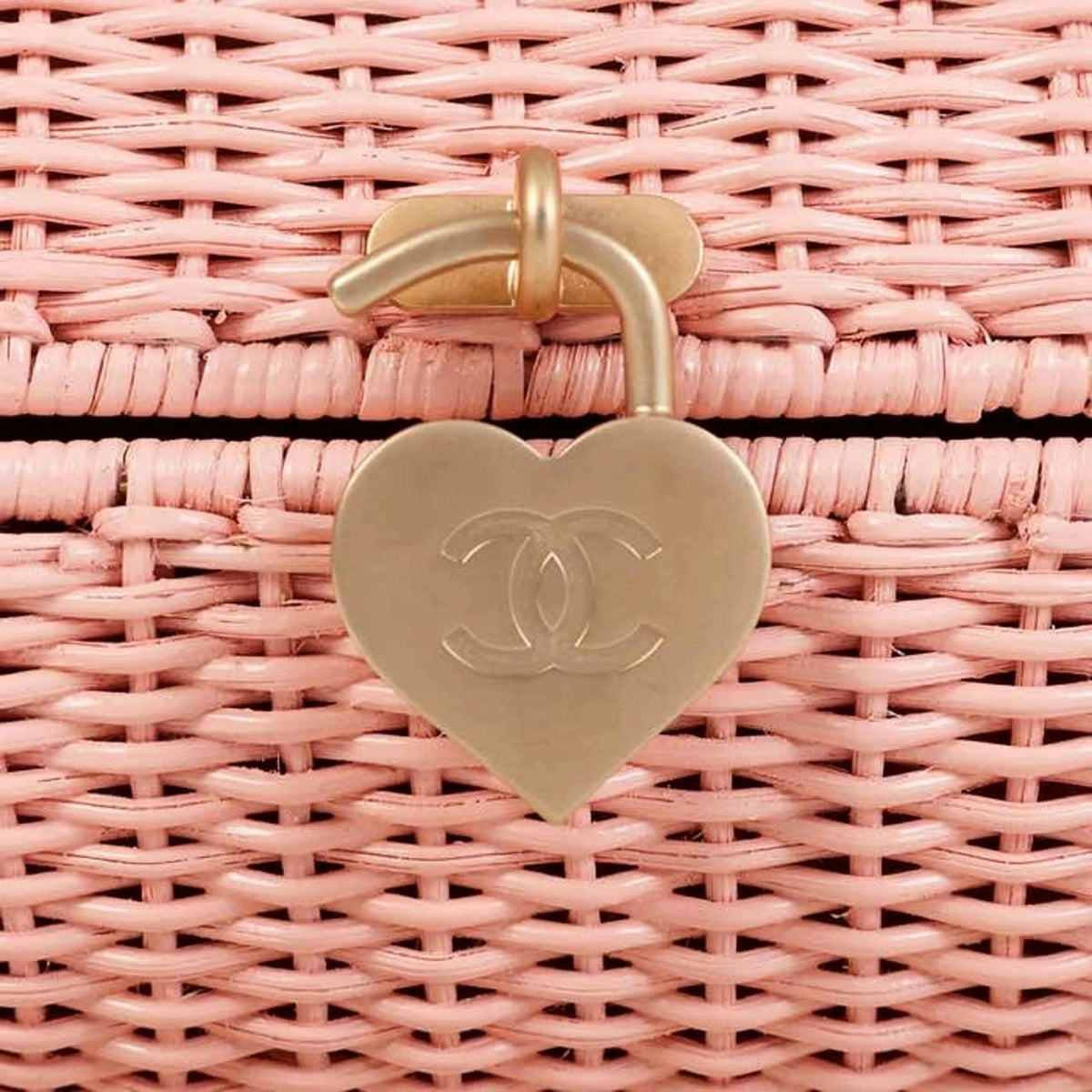 Chanel Pink Oval Wicker Heart CC Charm Closure 2 - Way Handle Crossbody Bag - Handbags - Clayton's Online Store