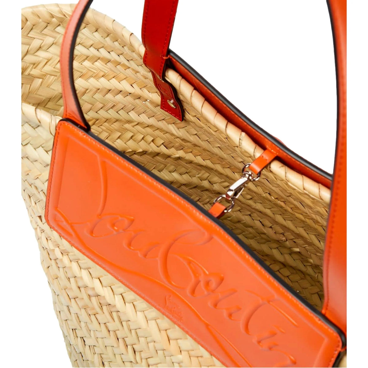 Christian Louboutin Loubishore Orange Woven Raffia Large Tote Bag - Handbags - Clayton's Online Store