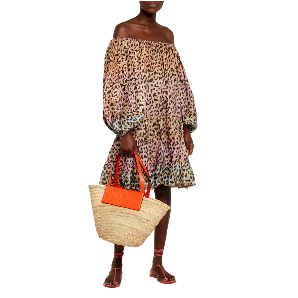 Christian Louboutin Loubishore Orange Woven Raffia Large Tote Bag - Handbags - Clayton's Online Store