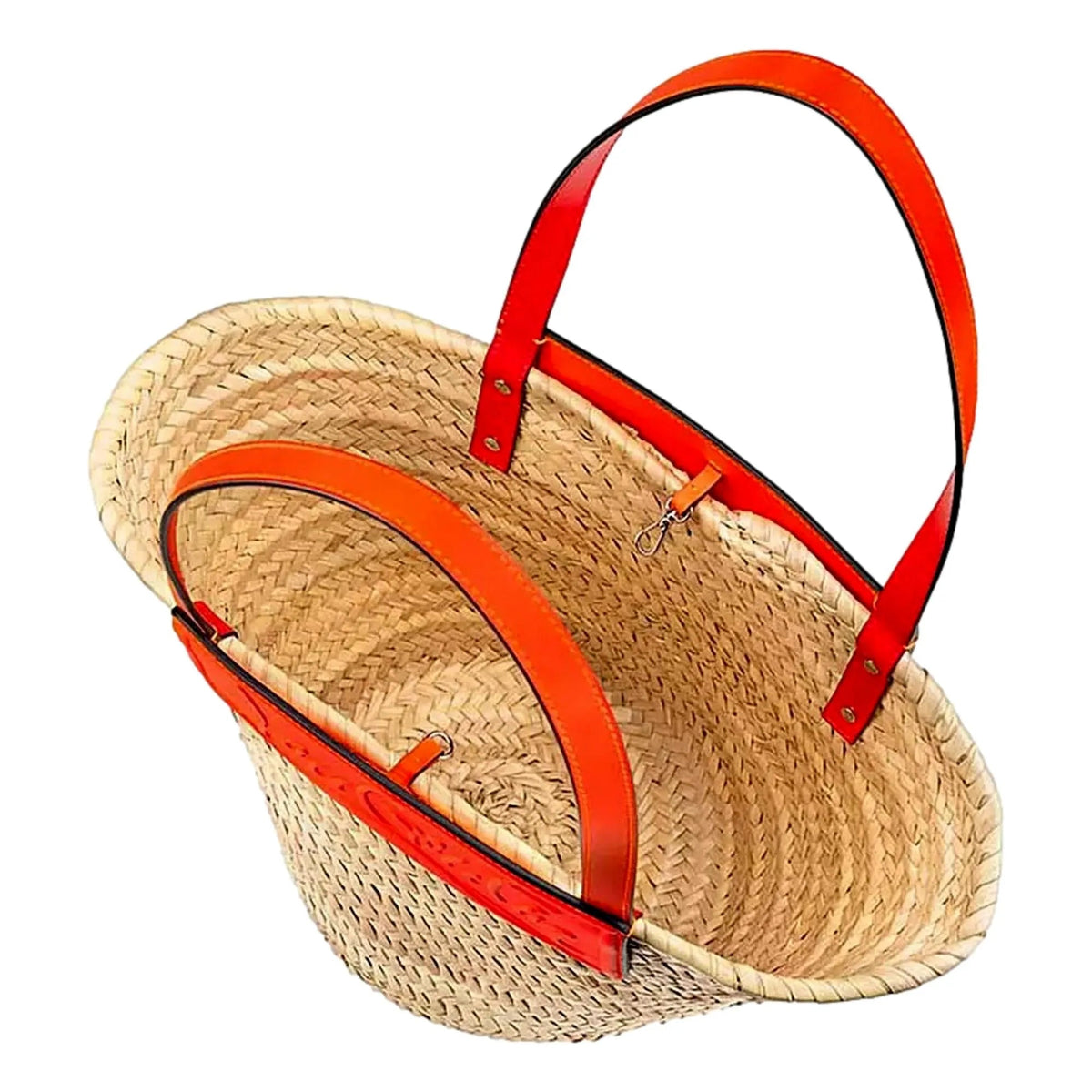 Christian Louboutin Loubishore Orange Woven Raffia Large Tote Bag - Handbags - Clayton's Online Store