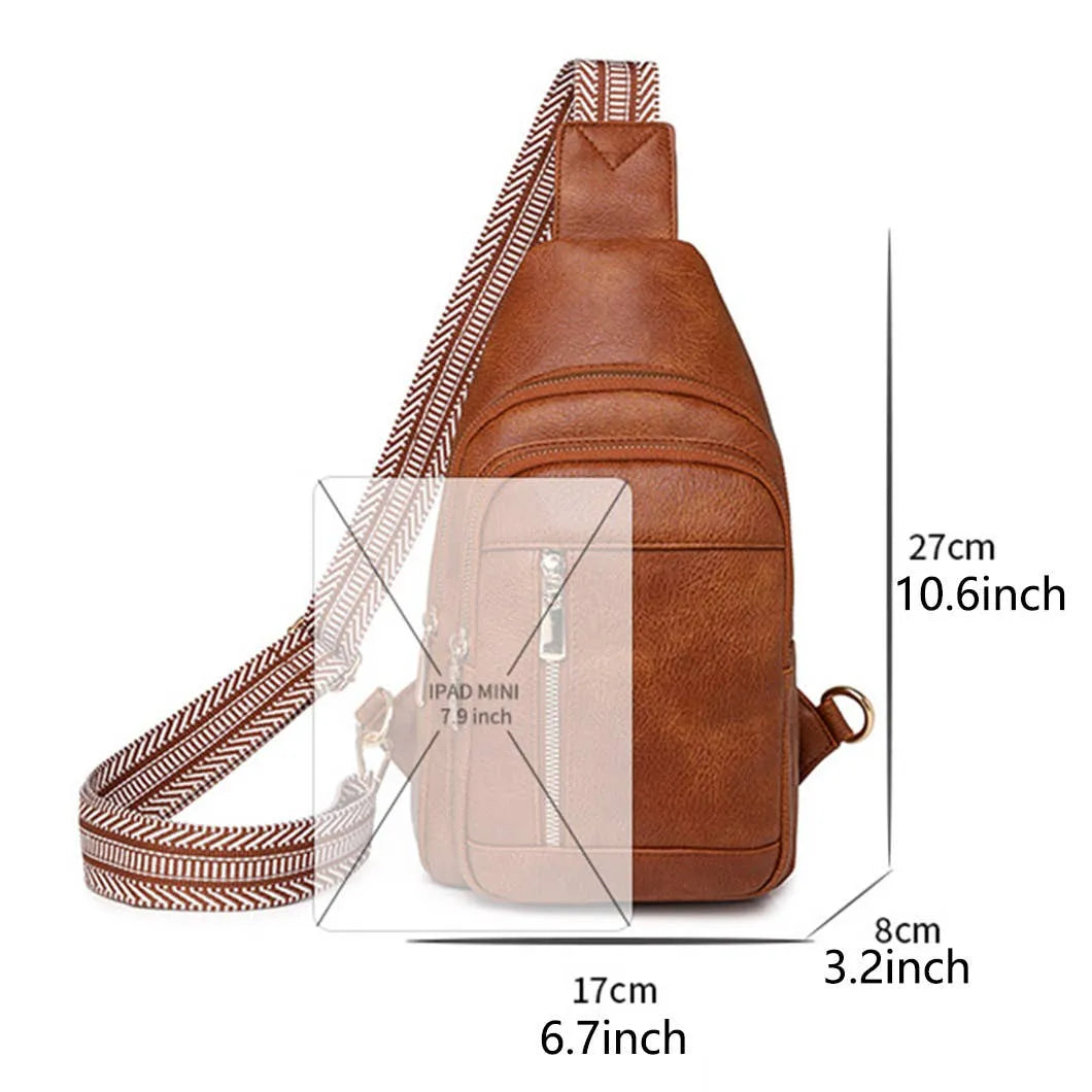 Fashionable Retro PU Crossbody Bag: Brown / Medium, Handbags, Cross Body Bags, Clayton's Online Store LLC