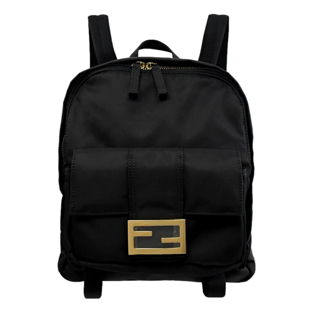 Fendi Baguette Black Nylon Gold Logo Small Travel Backpack Bag - Handbags - Clayton's Online Store