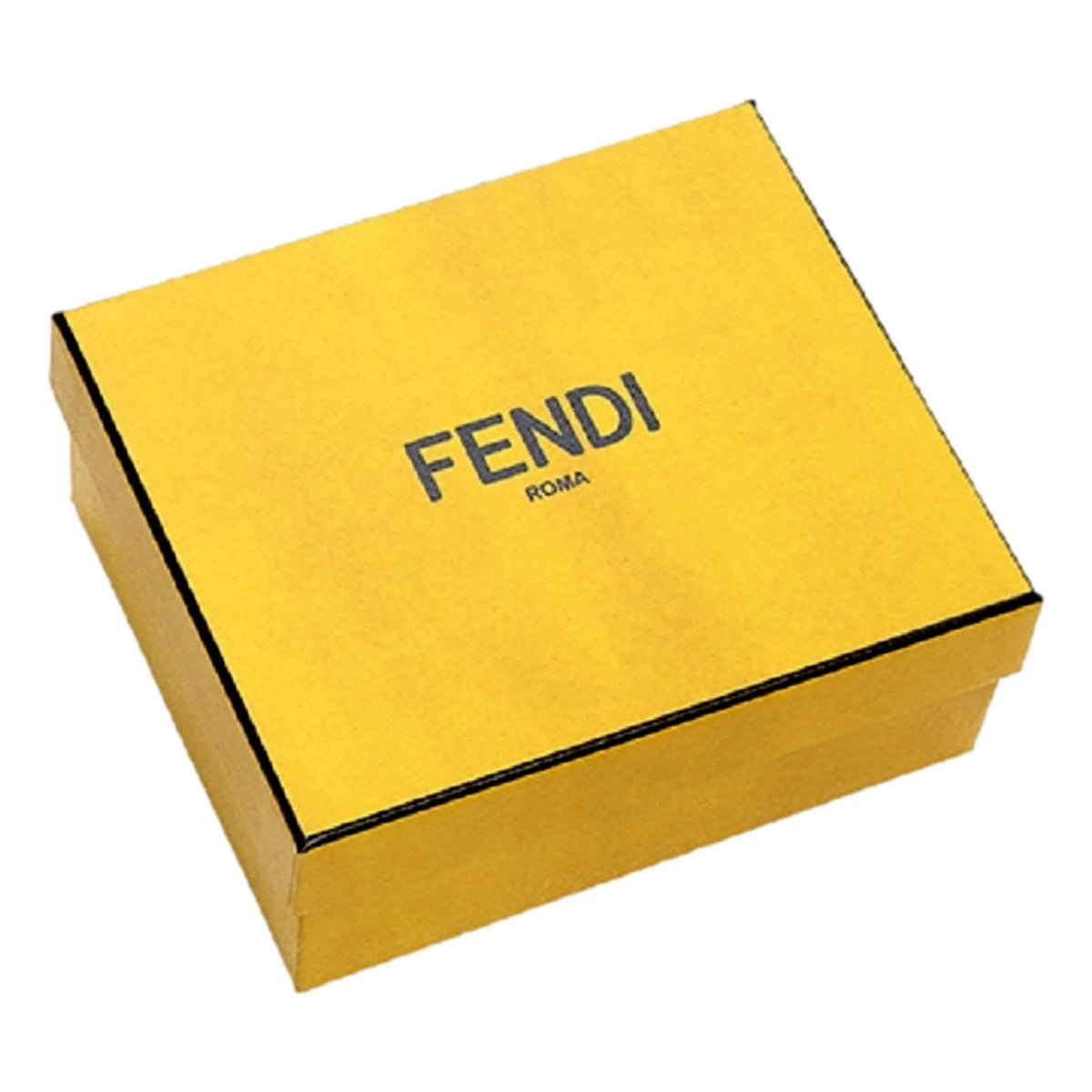 Fendi Baguette Grey and Yellow Grained Leather Card Case Wallet