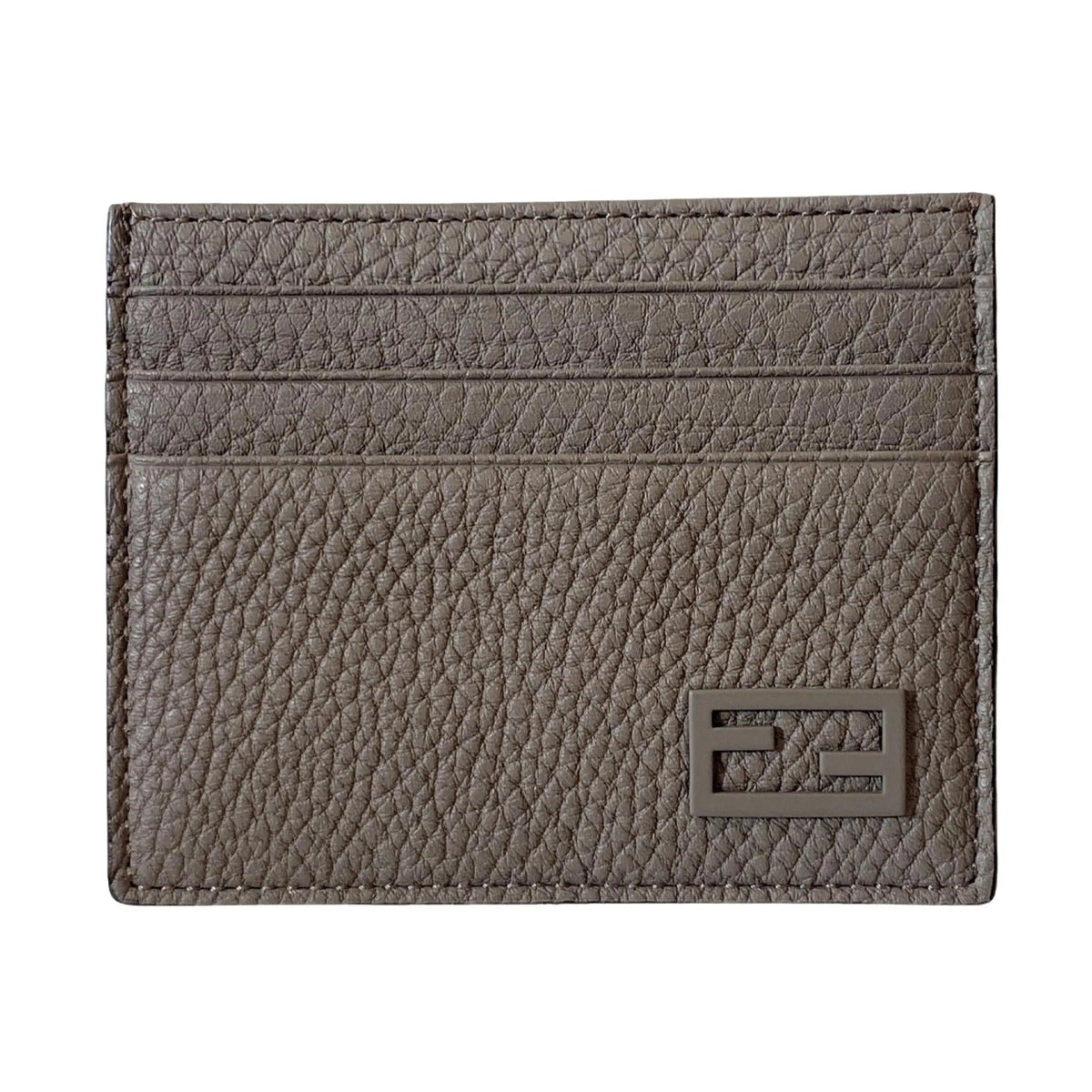 Fendi Baguette Grey and Yellow Grained Leather Card Case Wallet - Wallets - Clayton's Online Store