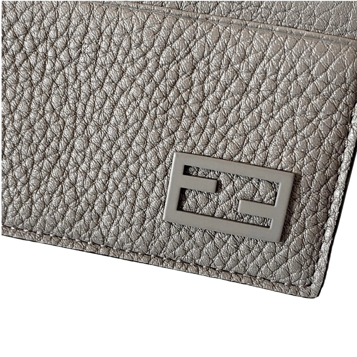 Fendi Baguette Grey and Yellow Grained Leather Card Case Wallet - Wallets - Clayton's Online Store