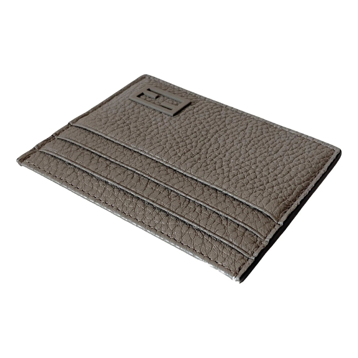 Fendi Baguette Grey and Yellow Grained Leather Card Case Wallet - Wallets - Clayton's Online Store