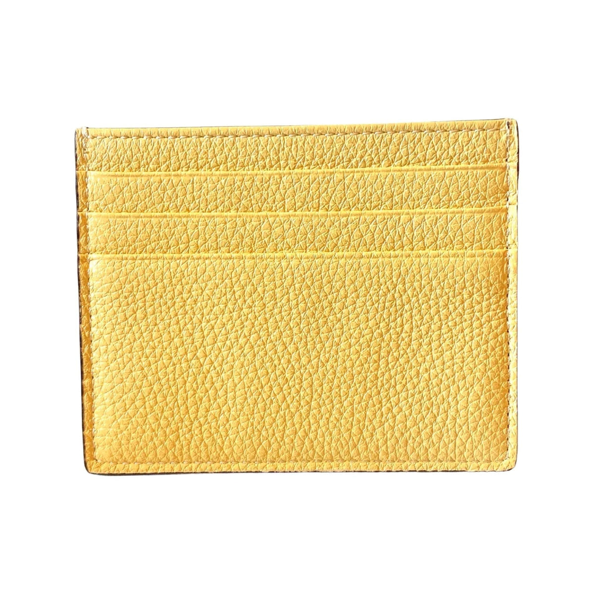 Fendi Baguette Grey and Yellow Grained Leather Card Case Wallet - Wallets - Clayton's Online Store