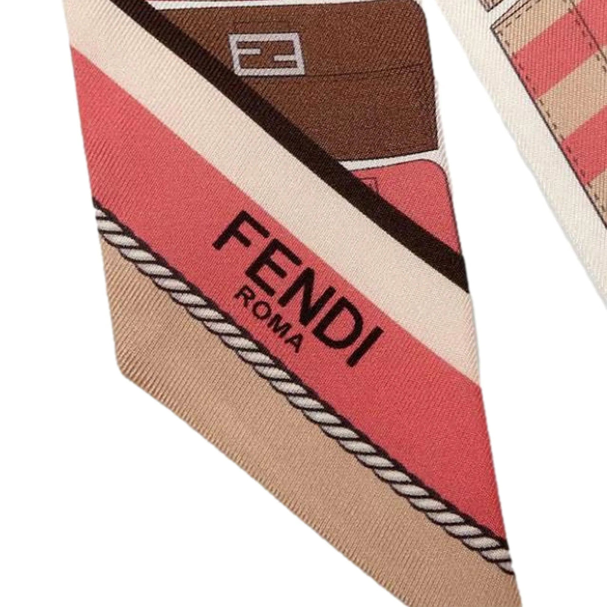 Fendi Baguette Print Wrappy Scarf Silk Foulard Pink Dalia Multicolor - Scarves and Shawls - Clayton's Online Store