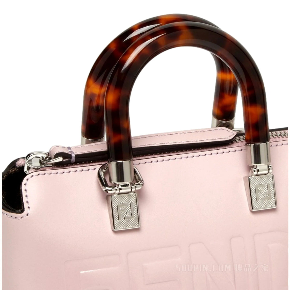 Fendi By The Way Mini Bag Boston Small Bag in Light Pink Patent Leather - Handbags - Clayton's Online Store