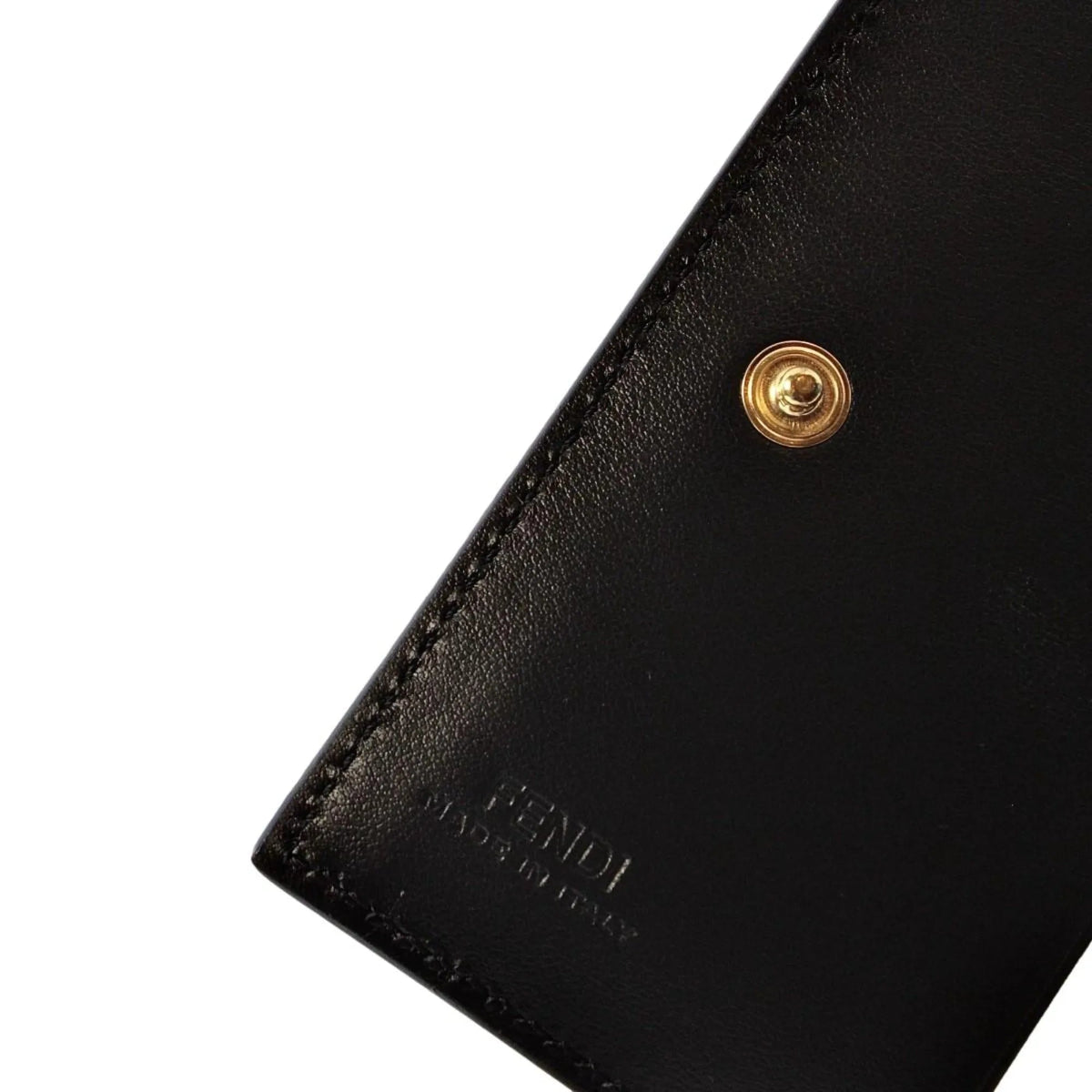 Fendi Calf Leather F Logo Blue Brown Small Bifold Wallet - Wallets - Clayton's Online Store