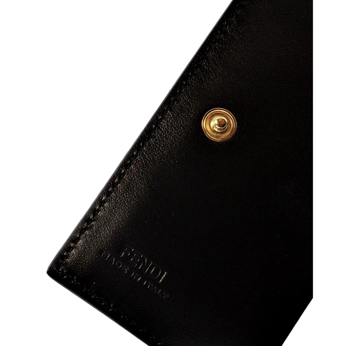 Fendi Calf Leather F Logo Brown Pink Small Bifold Wallet - Wallets - Clayton's Online Store